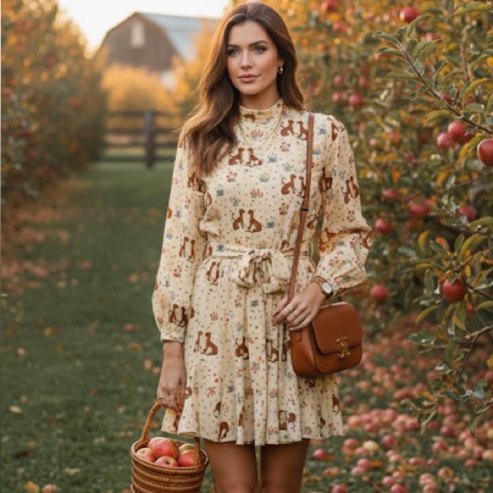 Rhode Ella Mini Dress is Safari print